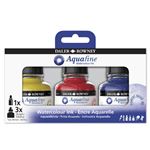 Set 3 tintas de acuarela Daler Rowney Aquafine Watercolour 29,5ml + 1 rotulador rellenable FW