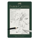 Caja metálica Faber-Castell con 8 Lápices Pitt Graphite Matt + 3 piezas