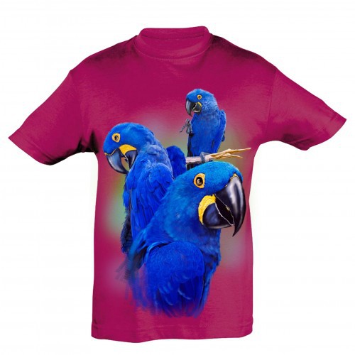 Camiseta Niño Guacamayo Azul color FUCSIA