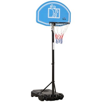 Canasta De Baloncesto Homcom Acero Hdpe Pe, 76x70x197,5-254cm, Negro