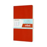 Libreta Moleskine Volant Journals Large rayada naranja coral/azul verdoso