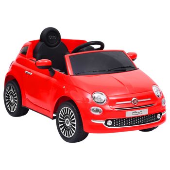 Coche Correpasillos Eléctrico Fiat 500 Rojo Vidaxl