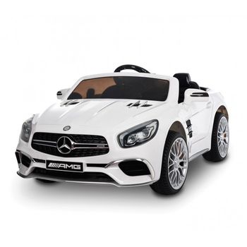 Lt 872 Coche Eléctrico Para Niños Mercedes Sl 65 Amg Con Pantalla Digital | Blanco