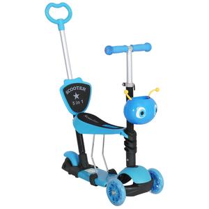 Homcom - Patinete evolutivo con asiento azul