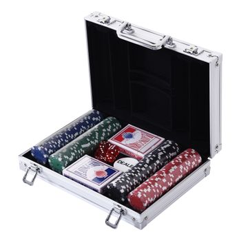 Maletín De Poker Homcom Aluminio Ps, 29,5x20,5x6,5 Cm, Multicolor