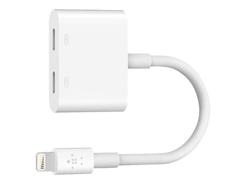 Adaptador de audio + carga Belkin Lightning RockStar para iPhone / iPad