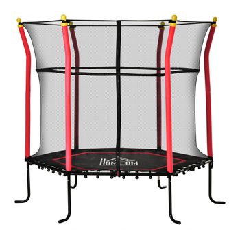 Cama Elástica Infantil Con Superficie De Salto Ø120 Cm Rojo Homcom