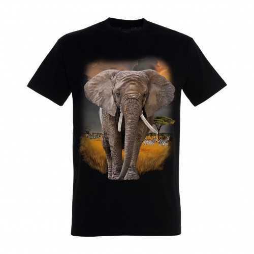 Camiseta Elefante Sabana color Negro