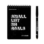 Cuaderno reutilizable A6 Infinitebook Small List Big Goals con lista de tareas