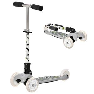 Homcom - Patinete 3 ruedas plegable gris