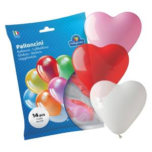 Bolsa con 14 globos en forma de corazón