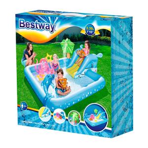 Bestway - Piscina Infantil Hinchable con Tobogán - Acuario Fantástico