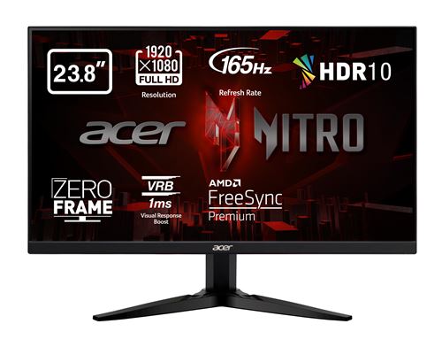 Monitor Gaming Acer Nitro KG241Y 24" Full HD 165Hz 1ms VRB HDR10  FreeSync Premium ZeroFrame