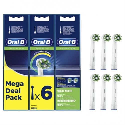 Set 6 cabezales de recambio Oral-B 50-6 Cross Action