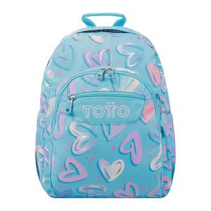 Totto - Mochila escolar corazones pintados Acuarela