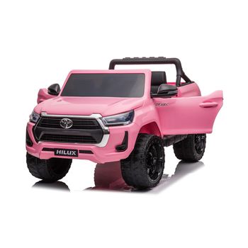 Toyota Hilux 860 24v Biplaza Y Mp4 Rosa - Coche Eléctrico Infantil Para Niños Batería 24v Con Mando Control Remoto