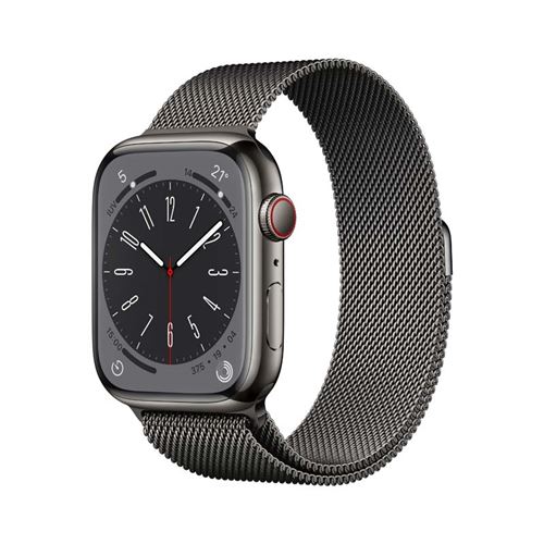 Apple Watch S8 45mm LTE Caja de acero inoxidable Grafito y correa Loop milanese grafito