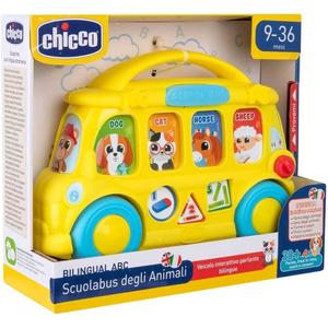 Chicco - Autobús escolar electrónico educativo, color amarillo, tamaño grande