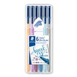 Estuche 6 rotuladores STAEDTLER 323SB6C12 Triplus color punta de fibra