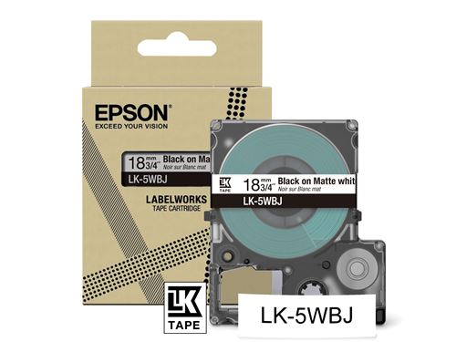 Cinta Epson Matte Tape LK-5WBJ Blanco/Negro 18mm(8m)