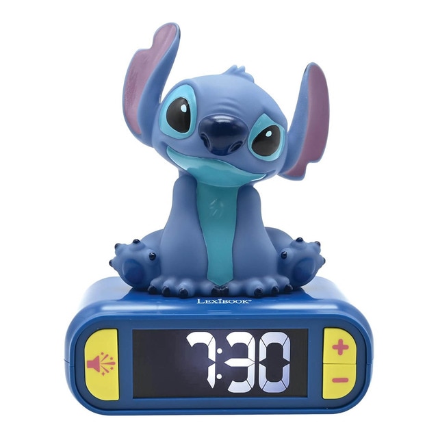 Lexibook - Despertador digital con luz de noche 3D Disney Stitch Lexibook.