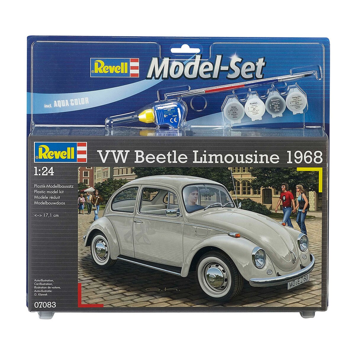 Revell - Maqueta VolksWagen Beetle Limousine 1968 con accesorios básicos Revell.