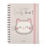 Cuaderno Legami L con espiral rayas Kitty