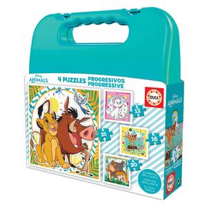 Educa Borrás - Disney - Maleta con 4 puzzles progresivos