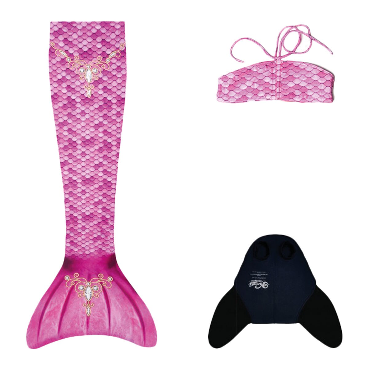 Kuaki - Conjunto infantil Cola de Sirena 3 piezas Princess.