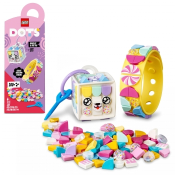 Lego Dots - Pulsera y Adorno para Mochila Gatito Goloso