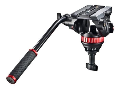 Manfrotto - Rótula video MVH502A con zapata rápida 504PLONG Semi esfera 75mm