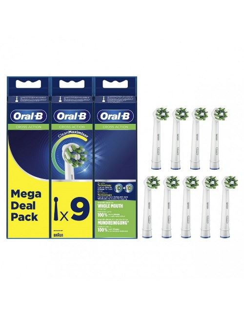 Pack 9 cabezales de repuesto Oral-B Cross Action