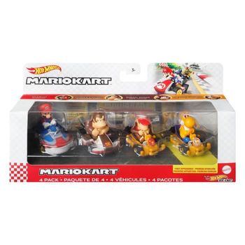 Pack De 4 Vehículos Mario Kart - Mini-vehículos Hot Wheels