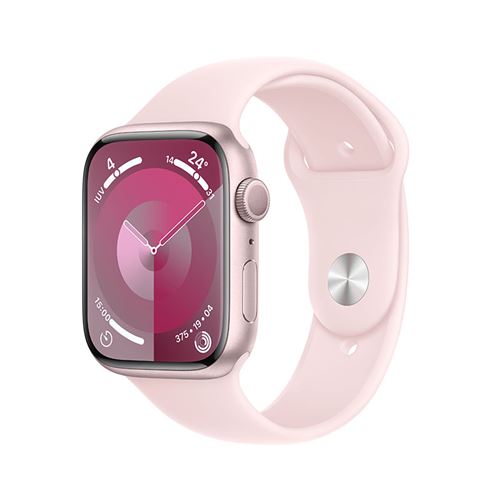 Apple Watch S9 GPS 45mm Caja de aluminio Rosa claro y correa deportiva Rosa claro - Talla M/L