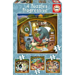 Set de puzzles infantiles progresivos: cuentos del bosque, 12-25 piezas ㅤ