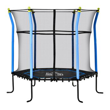 Cama Elástica Infantil Con Superficie De Salto Ø120 Cm Azul Homcom