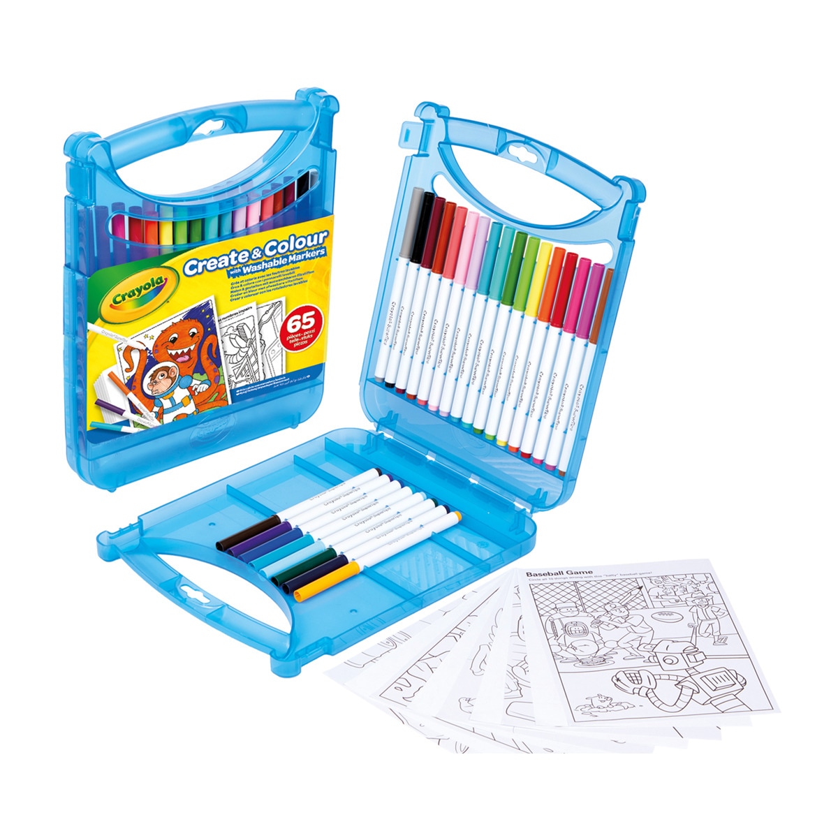 Crayola - Maletín Rotuladores Lavables Supertips 65 Piezas