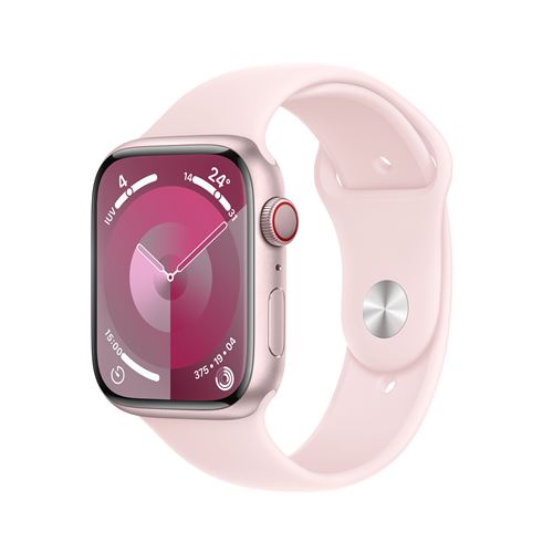 Apple Watch S9 LTE  45mm Caja de aluminio Rosa y correa deportiva Rosa claro - Talla M/L