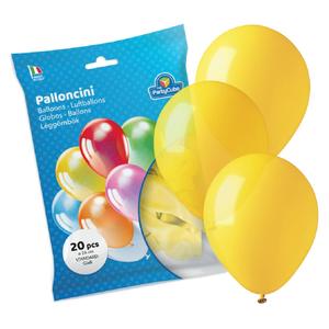 Bolsa con 20 globos amarillos medianos