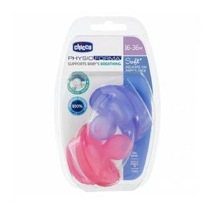 Chicco - Chupete Physio Soft Silicona rosa/morado 16-36 meses