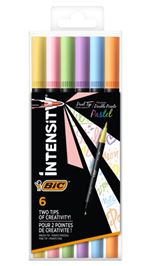 Set 6 rotuladores BIC Doble punta Intensity Pastel