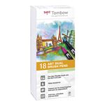 Estuche 18 rotuladores Tombow ABT Dual Brush Pen colores pastel