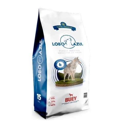 Lobo azul pienso sabor buey para perros adultos