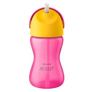 Philips Avent - Vaso rosa con pajita 300 ml +12 meses