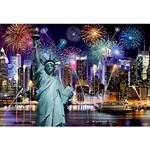 Puzzle de madera Wood City New York by night grande 300 piezas