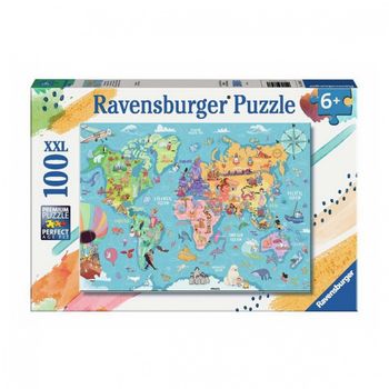 Puzzle El Mapa Del Mundo - 100 Piezas Xxl