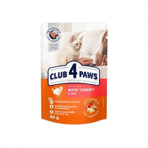 Club 4 Paws Pienso húmedo para gatitos Pavo en gelatina