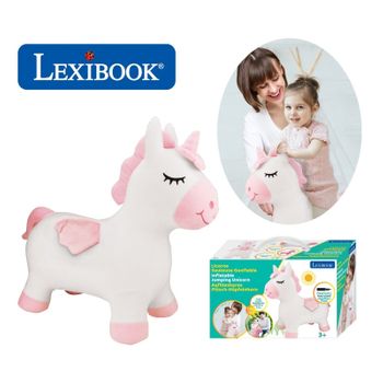 Unicornio Saltarín Hichable 2 En 1, De Plástico Con Funda De Peluche