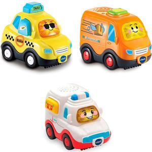 Vtech - Pack de 3 coches TutTut Bólidos con botón sorpresa ㅤ