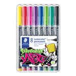 Estuche 8 rotuladores STAEDTLER 318 wp8-1 Lumocolor permanent art